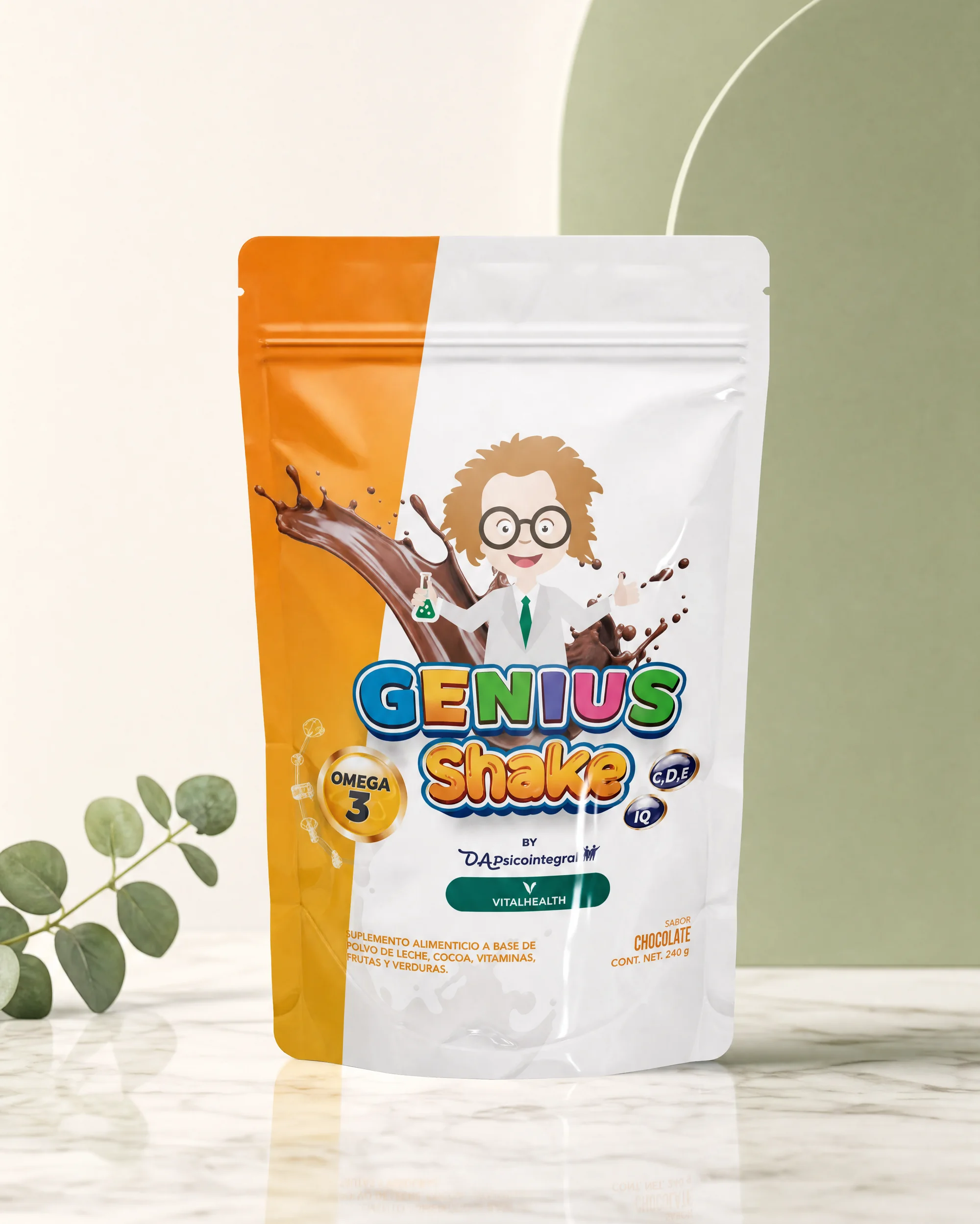 Genius Shake — Proteína de suero con frutas y verduras · chocolate