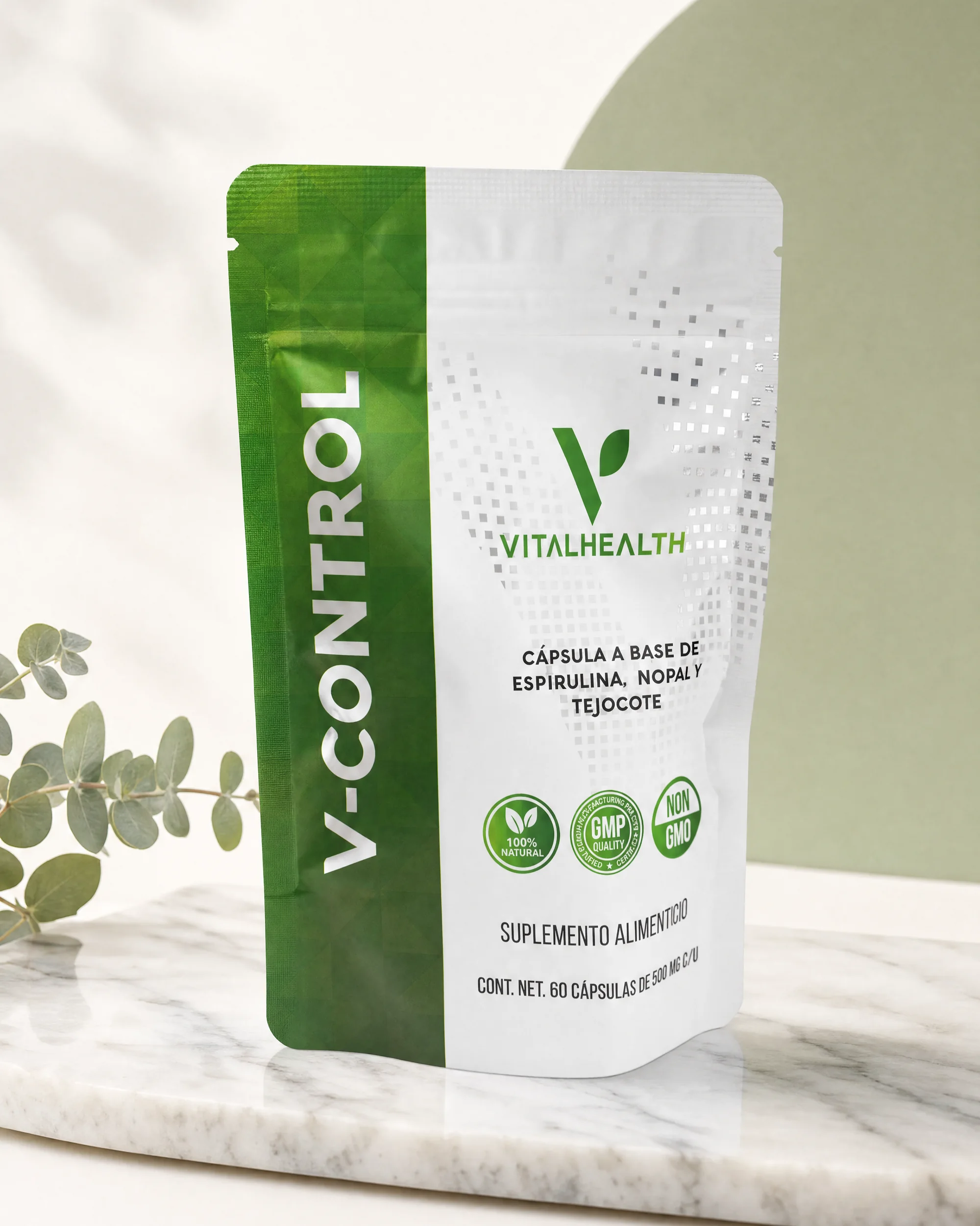V-Control — Espirulina, nopal y toronjil para antojos y energía