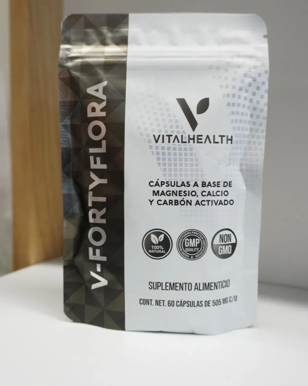 V-FortyFlora — Magnesio, calcio y carbón activado