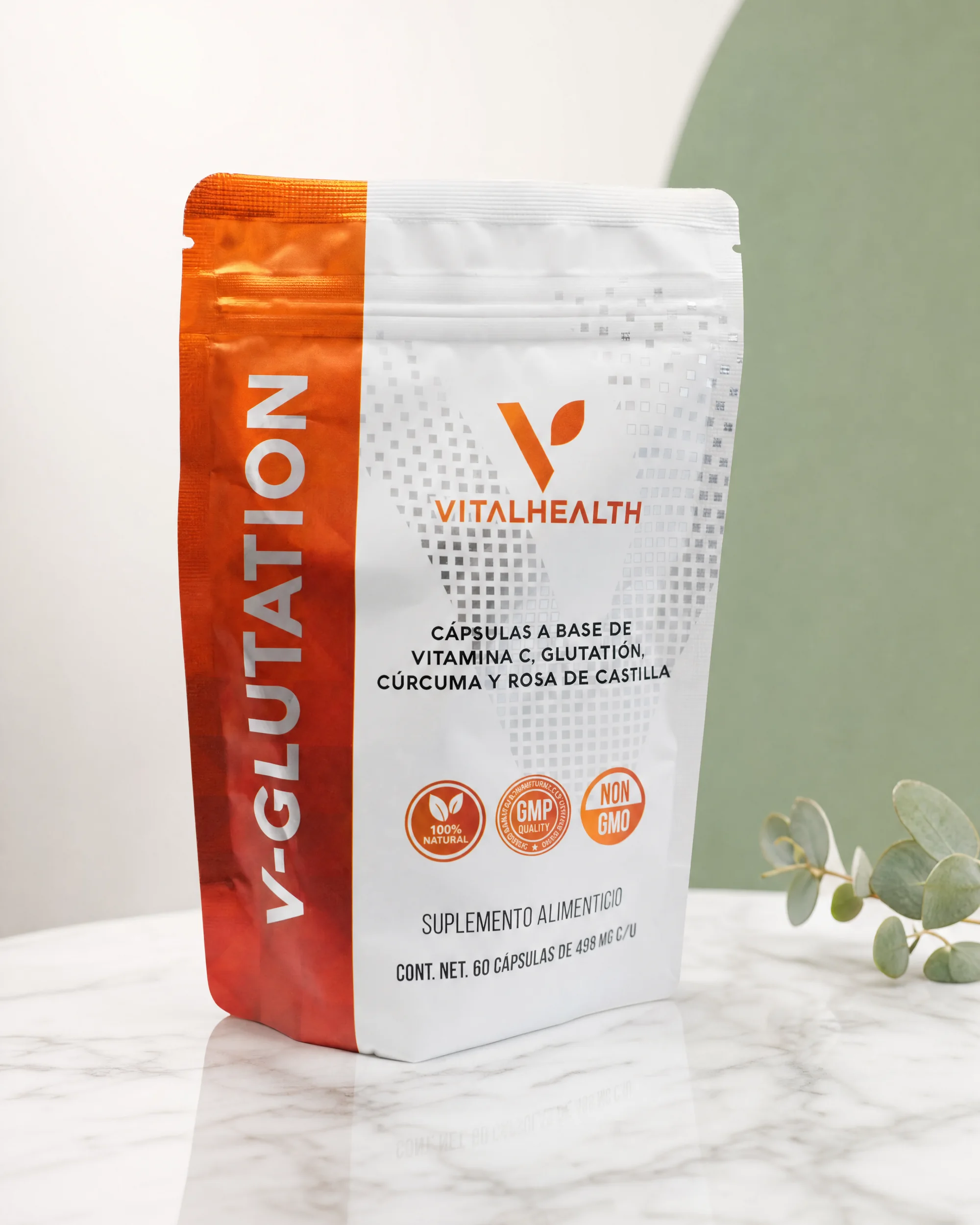 V-Glutation — Glutatión con vitamina C, cúrcuma y rosa de castilla