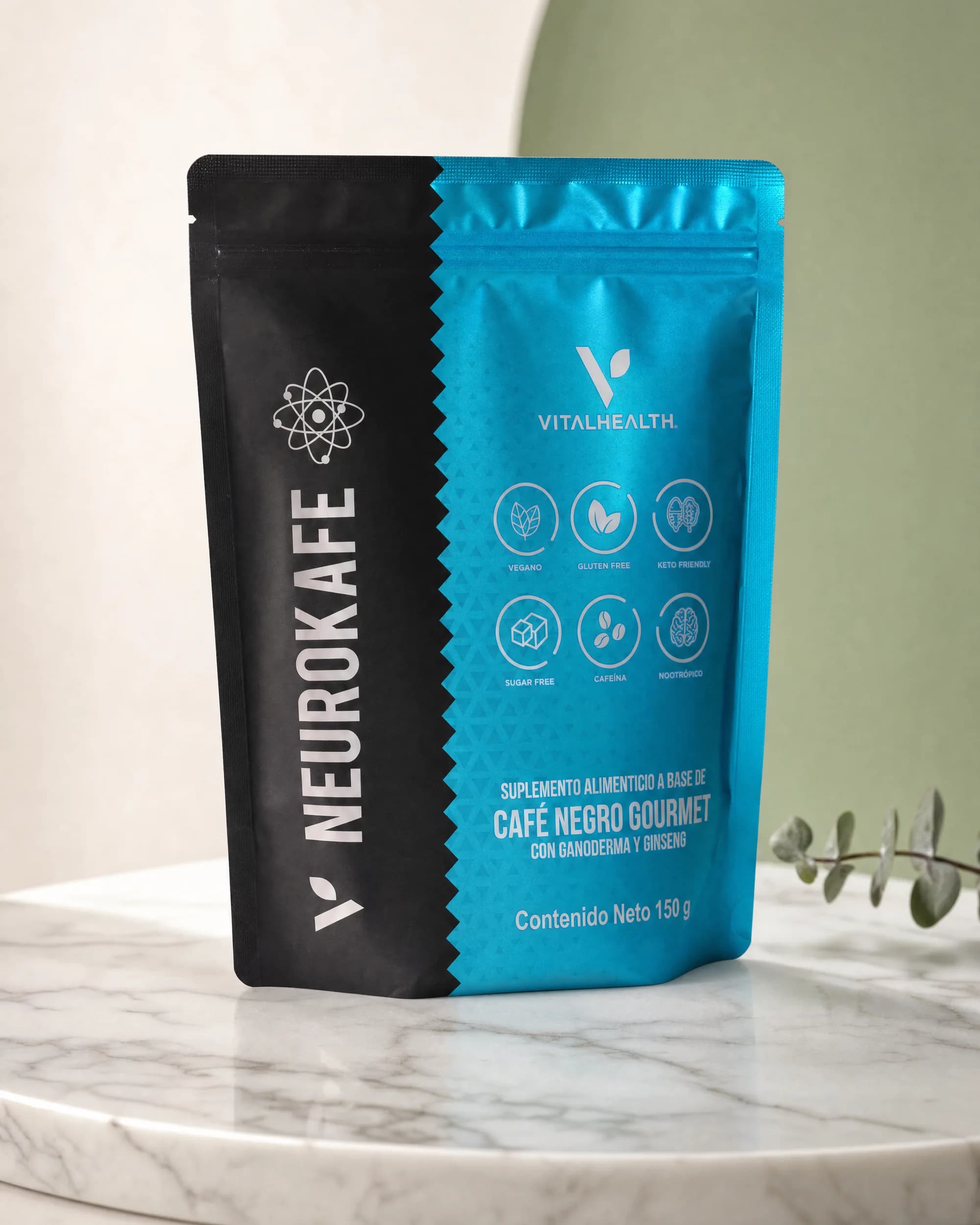 V-NeuroKafe — Café negro gourmet con ganoderma y probióticos