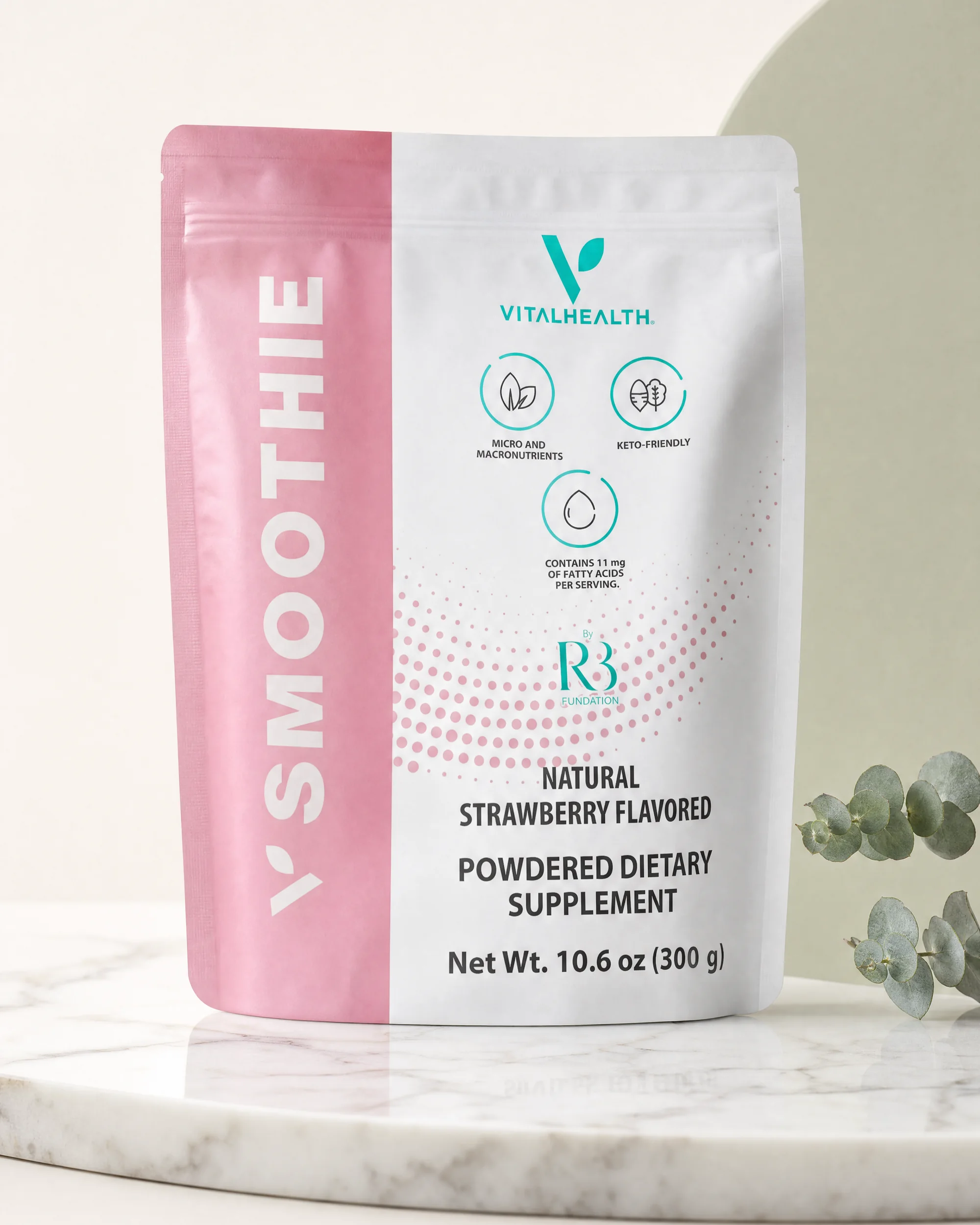 V-Smoothie — Proteína vegetal con hongos funcionales · fresa