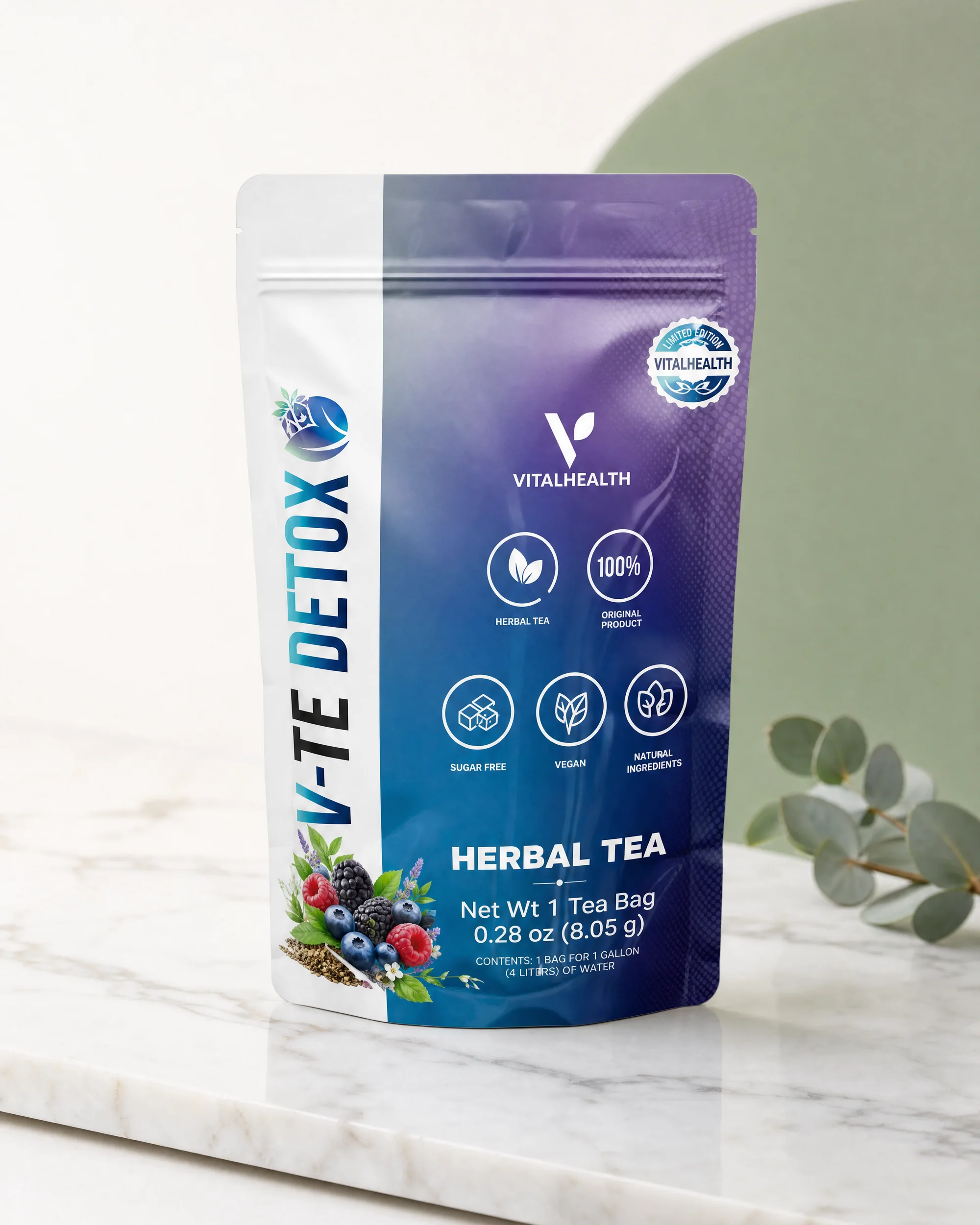V-Tedetox Spring — Edición de temporada · sabor frutos rojos