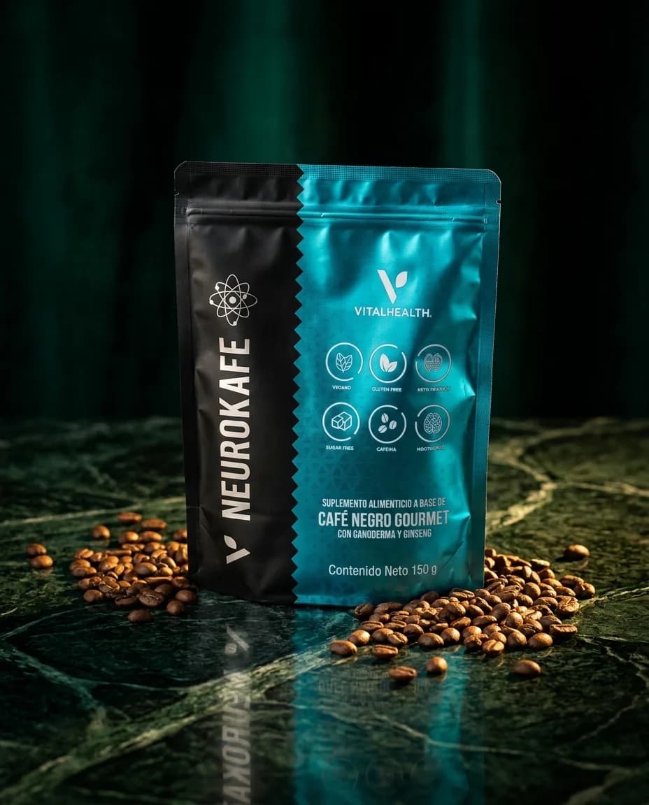 V-NeuroKafe — Café negro gourmet con ganoderma y ginseng