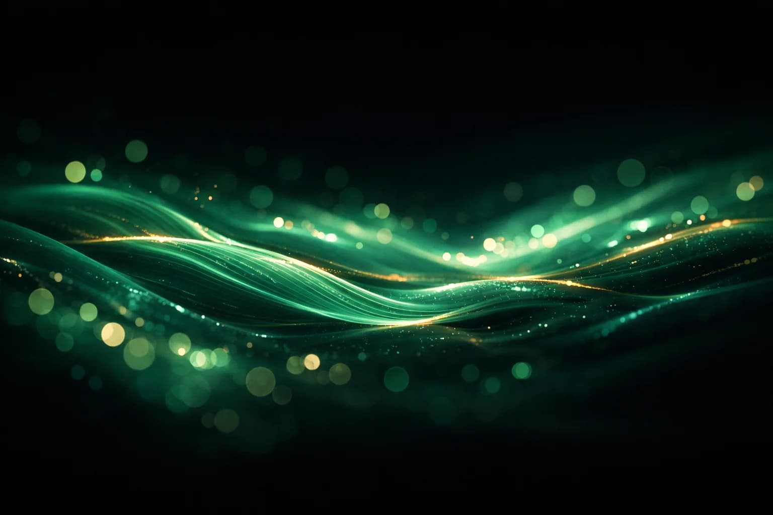 Ondas de luz esmeralda